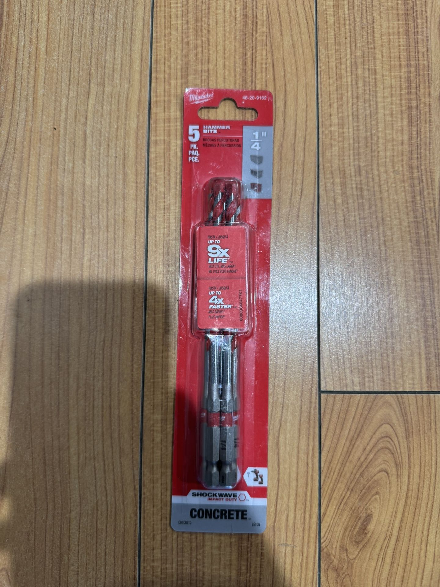 Milwaukee 1/4 in. SHOCKWAVE Carbide Hammer Drill Bits (5-Pack)