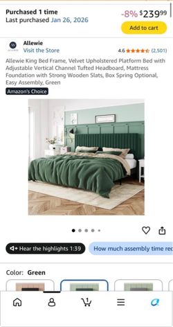 King Size Bed Frame Green
