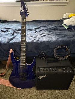 GRGR120EX Jewel Blue Electric Guitar & Mustang LT25 Digital Amp