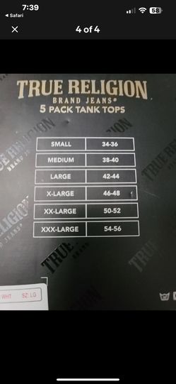  TRUE RELIGION Men's 4 Pack Crew Neck T-SHIRTS  