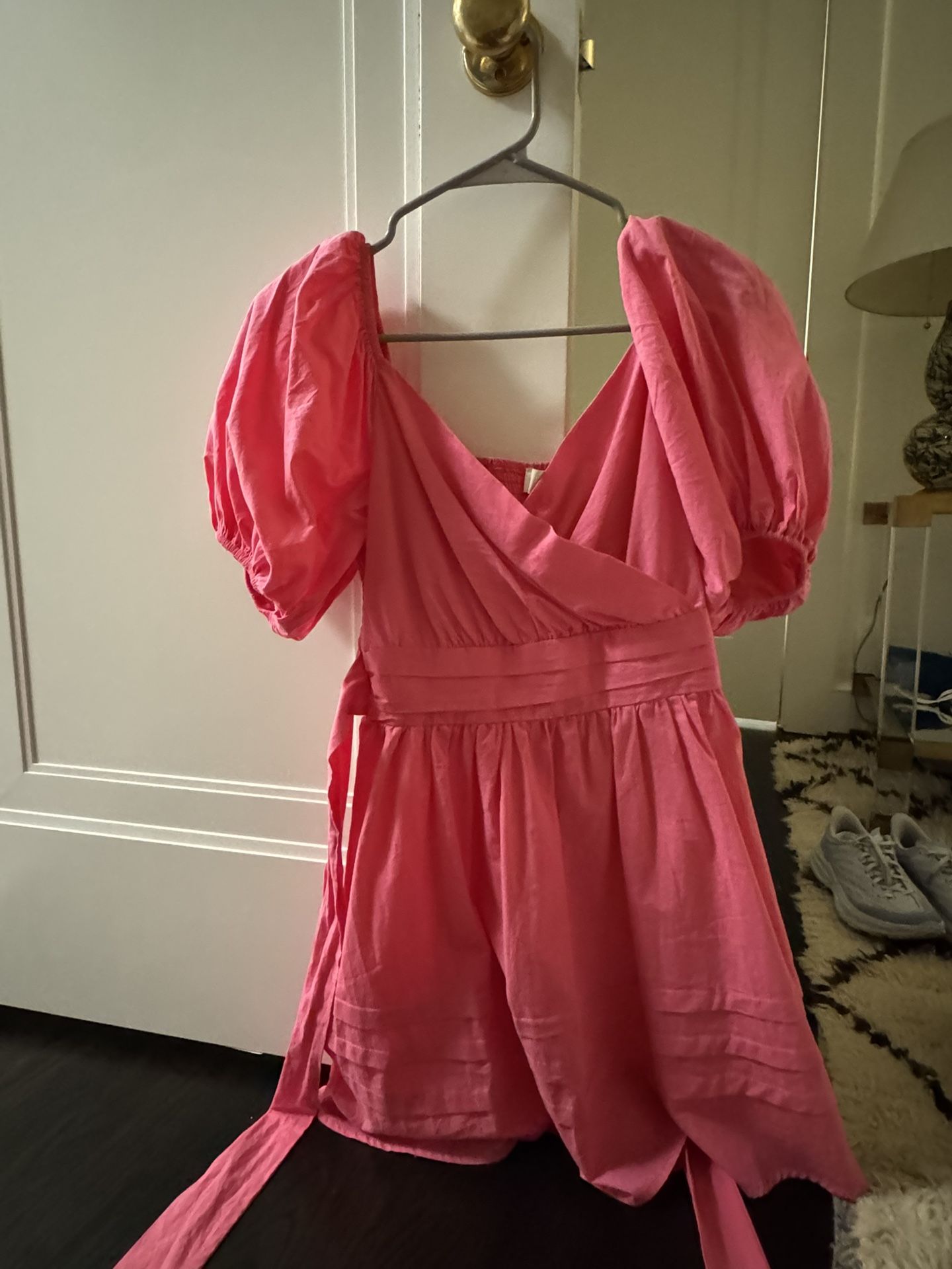 Pink Puffy Sleeve Dress Size Small