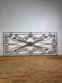 Wrought iron wall grill/pendiment, wall decor antique finish