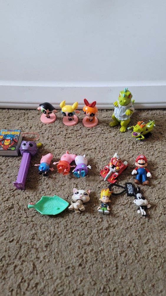 Lot Of Vintage Figures Rugrats Mario Peppa Pig