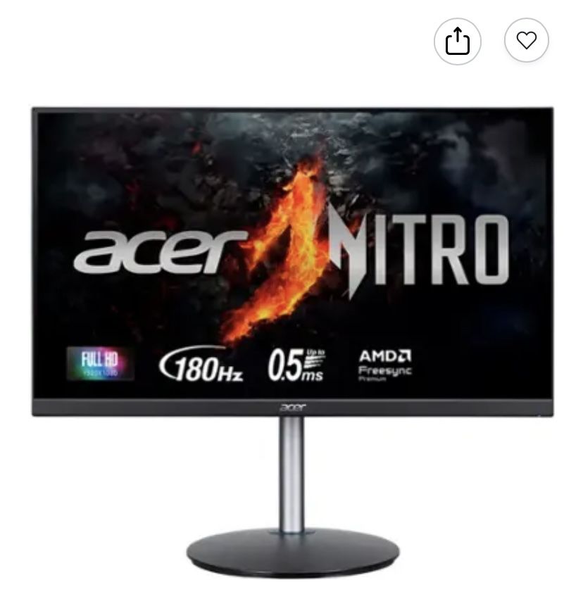 Acer - Nitro 23.8” IPS FHD 1080P 180Hz 0.5ms FreeSync Premium Gaming Monitor (DisplayPort, HDMI) - Black