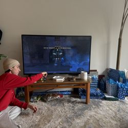 Wooden Coffee Table w/ Glass Top Wrapped And Ready To Go 