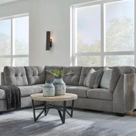 Ashley Brand Gray Sectional Sofa Couch 