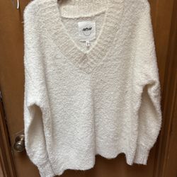 Aerie Fluffy Sweater White NWT Xsmall
