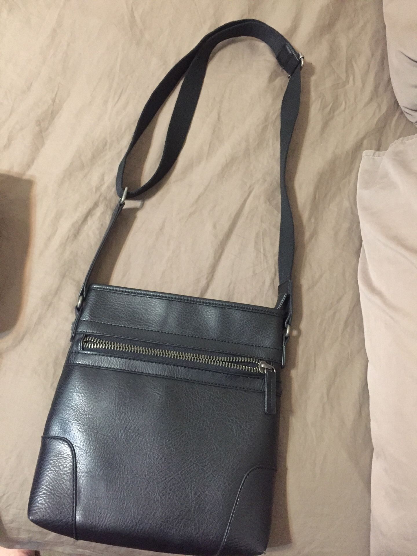 Aldo messenger leather bag for men with ipad case.