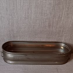 Vintage Brass Planter with Handles, Large Brass Oblong Flower Pot, 16" Window Box Planter