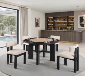 New poker table set with chairs, poker gaming table, free delivery ✅ round dining table/poker table