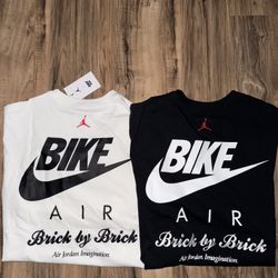 New Men’s Size Large Jordan X Nigel Sylvester Brick Tee Black & White