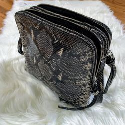 New Banana Republic Snakeskin Print Crossbody Bag Snake Skin Leather Purse $168