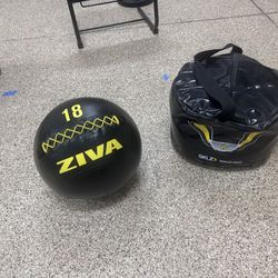 ZIVA 18LB MEDICINE BALL AND SKLZ IMPACT BAG 