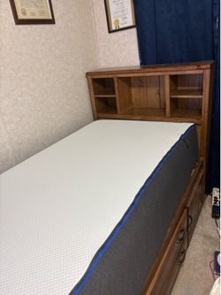 Bookcase bed with mattress