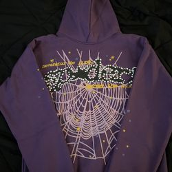 purple spider hoodie with yellow accents  #SP5DER #PURPLE