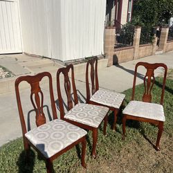 Set of 4 Wooden Dining Chairs