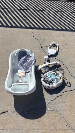 Baby bath and door swing