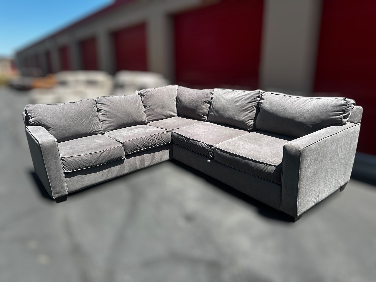 Free Delivery-gray L shaped sectional couch
