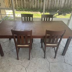 Wooden Table And 4 Chairs