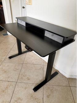 Electric Sit-Stand Desk w/ Storage & Memory Settings – Like New