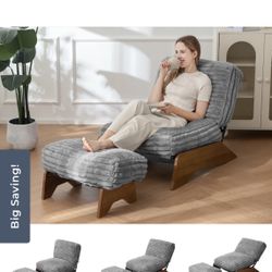 MAXYOYO Modern Adjustable Accent Chair with Ottoman