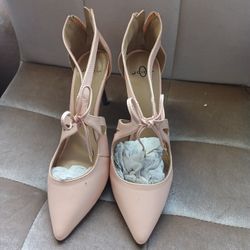 Pink Shoes Mid Heels