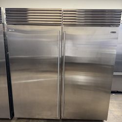 Sub Zero 72” Stainless Steel Built In Side By Side Column Set