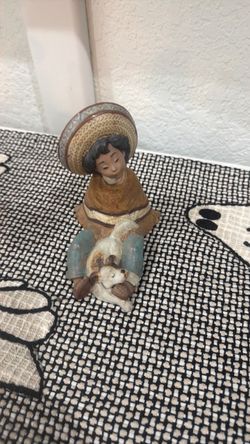 Lladro Ceramic Figurine Child with Dog