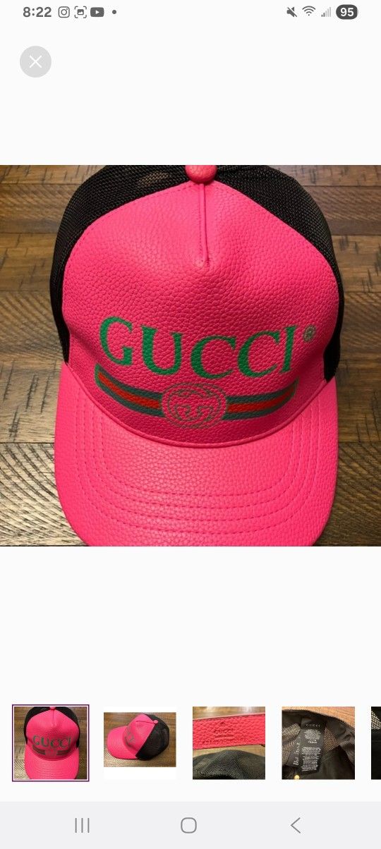 Gucci Leather Baseball Cap