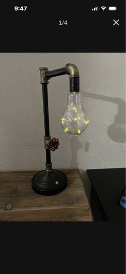 Industrial Pipe Desk Lamp with Edison Bulb