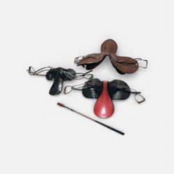 3 Vintage Leather Horse Racing Saddle Genuine Leather