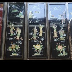 Vintage Oriental Mother Of Pearl Panels 