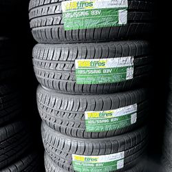 SET OF FOUR NEW TIRES 185/55/16 TBB INCLUDING MOUNT AND BALANCE, ASK ME FOR SIZES AND BRANDS 