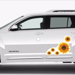 Sunflower INSTALLED Car Decor Set. 