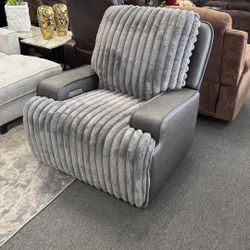 Gray Power Recliner