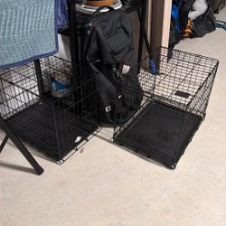 2 Wired Dog Crates