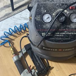 Staple gun with staples and pneumatic