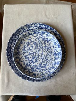 Splattered blue plates