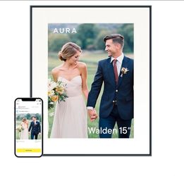 Aura Walden 15" WiFi Digital Picture Frame – Unlimited Storage – No Subscription – Ink/White Mat