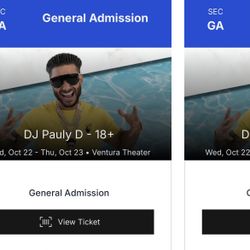 DJ Pauly D Tickets (18+) Thursday October 23rd 