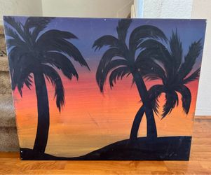 Palm Tree Sunset Painting