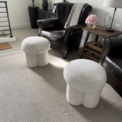 2 Matching Ottomans Footstool Chair 