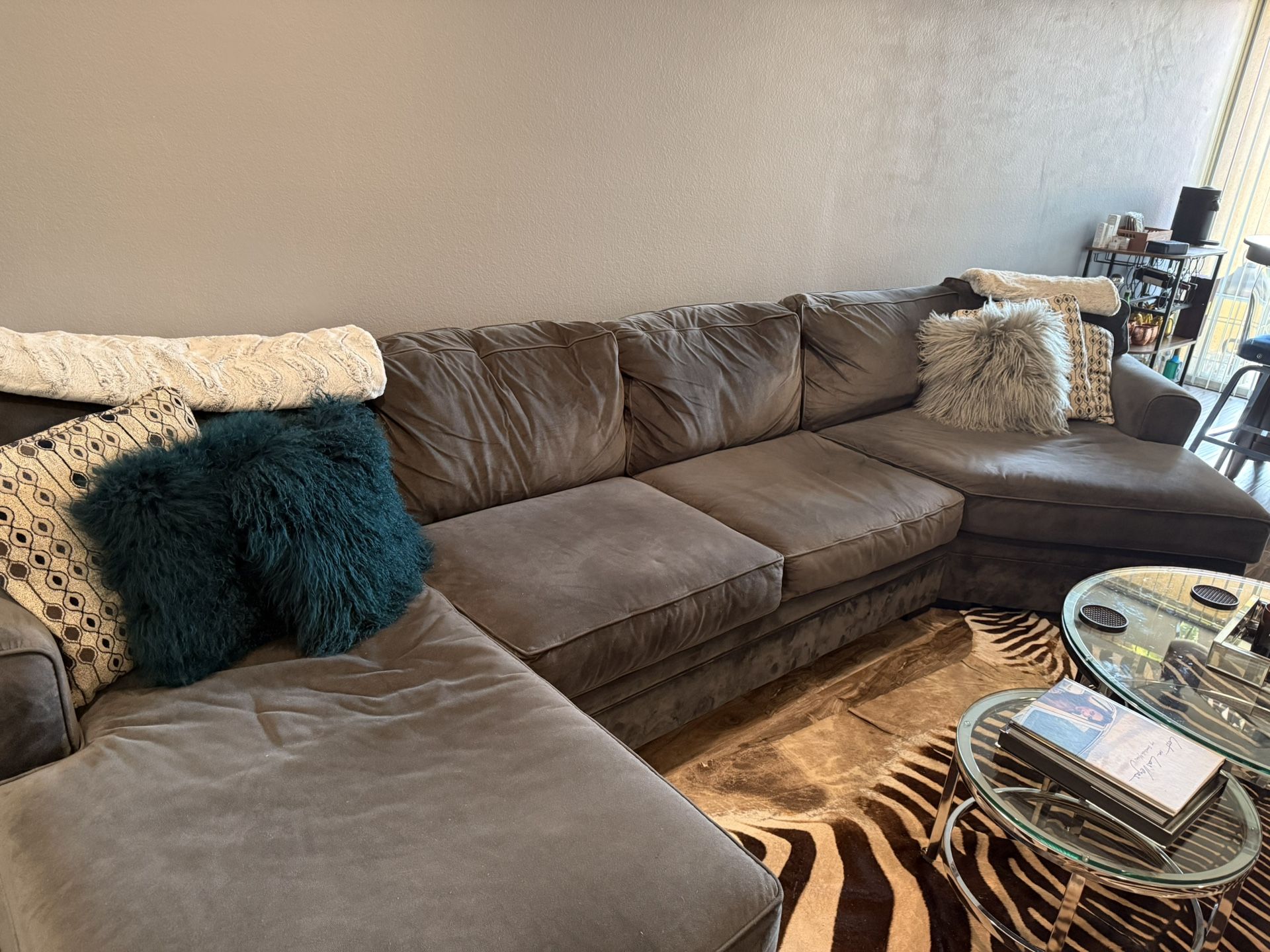 Gray Sectional Sofa with Chaise