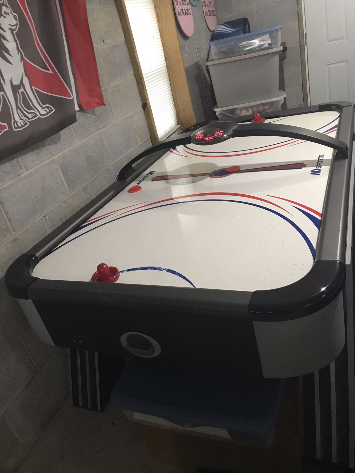 Air hockey table.