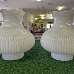 Beautiful 2 Pcs vintage Oil Lamp Shades