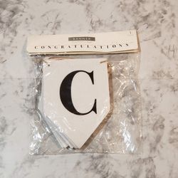 Congratulations Burlap Fabric Banner 122 in.