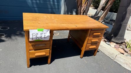 Mid century modern solid hardwood tanker style desk