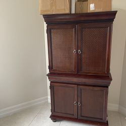 Vintage English Wood Storage Cabinet