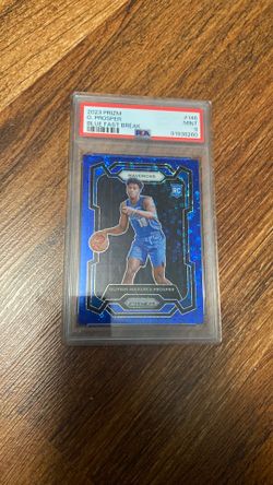 PSA 9 2023 Panini Prizm - Oliver-Maxence Prosper #146 Blue Fast Break Prizm /150 RC