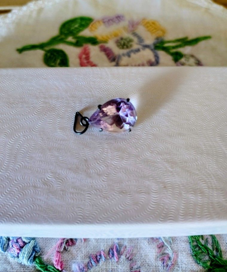 Vintage Sterling Silver Amethyst Pendant
